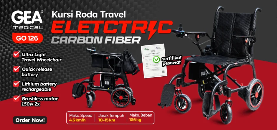 kursi roda elektrik GEA GO126 Electra carbon fiber