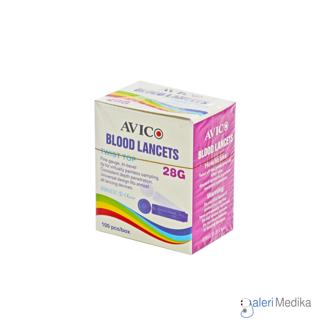 Blood Lancets Avico - Jarum Lancet Isi 100 pcs