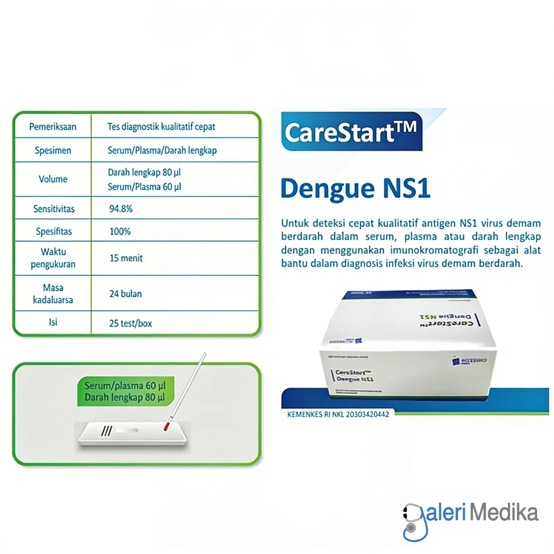 CareStart Alat Tes Demam Berdarah Dengue NS1 Box Isi 25 pcs CareStart Alat Tes Demam Berdarah Dengue NS1 Box Isi 25 pcs