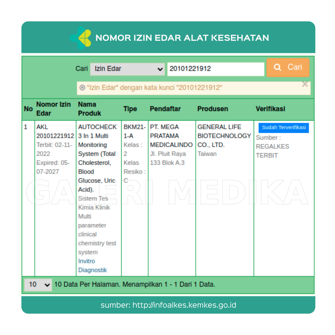 AutoCheck 3in1 Alat Cek Gula Darah, Kolesterol & Asam Urat