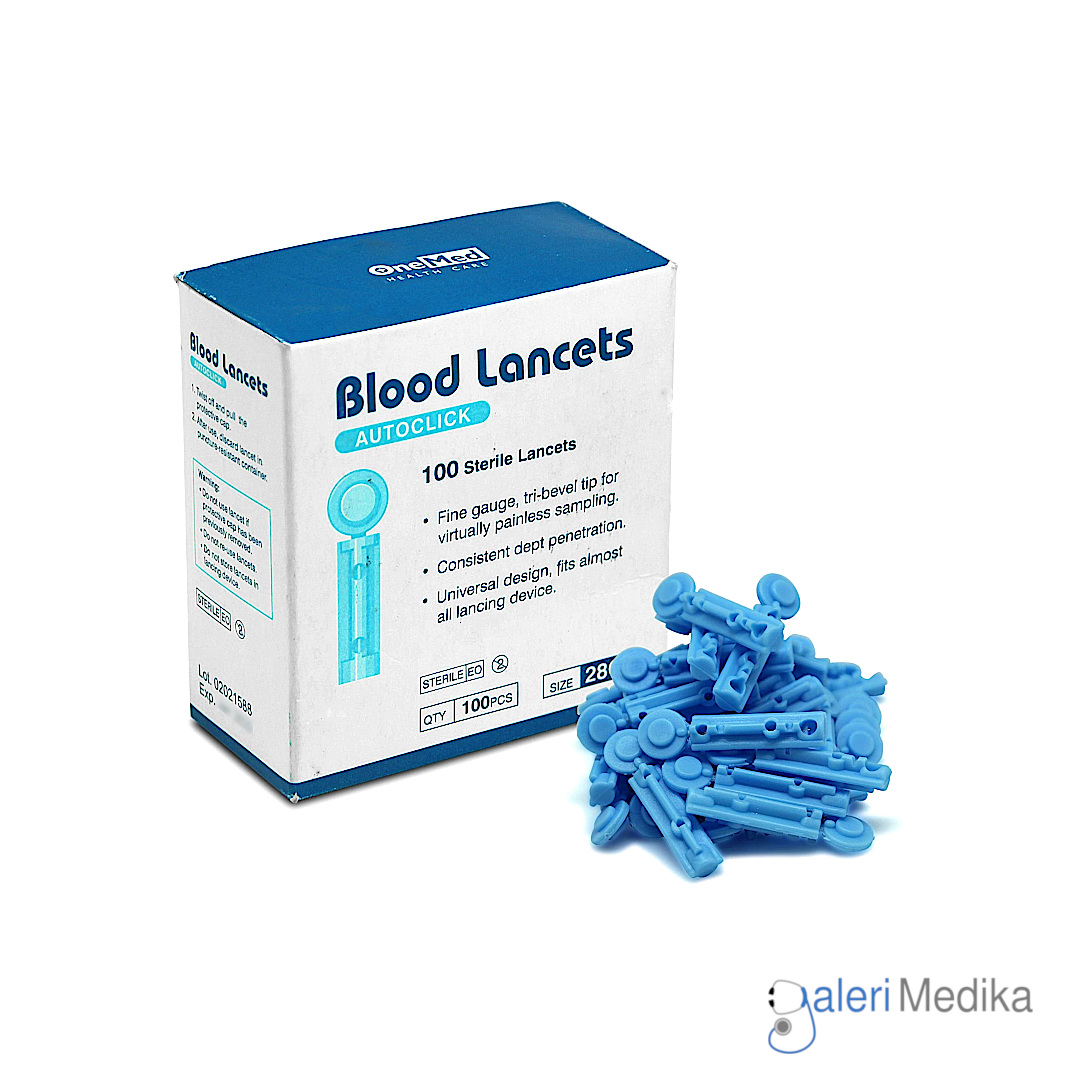 Blood Lancets 28G Onemed Isi 100pcs