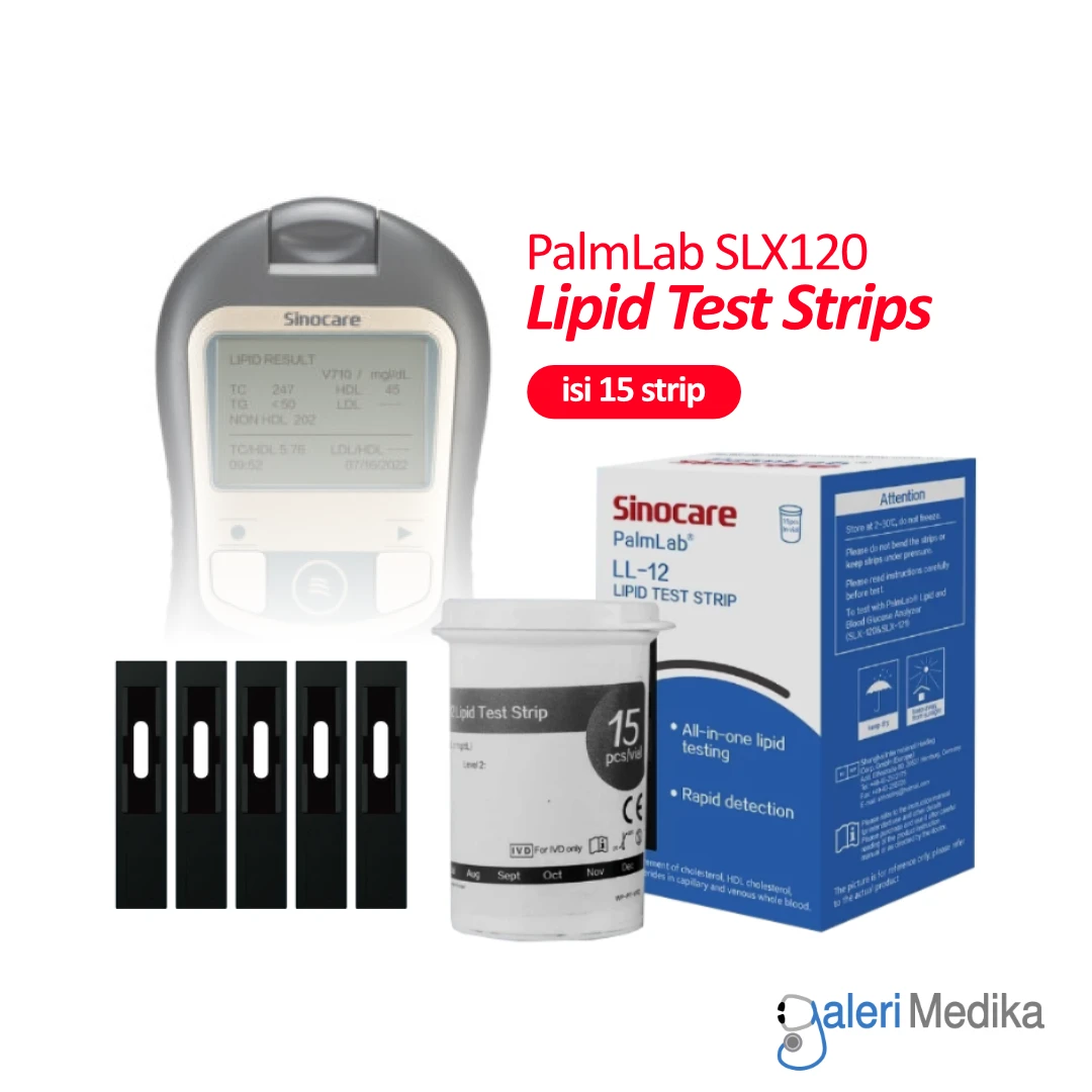 Strip Lipid Sinocare PalmLab LL-12 Lipid Test Strip 15 pcs Strip Lipid Sinocare PalmLab LL-12 Lipid Test Strip 15 pcs