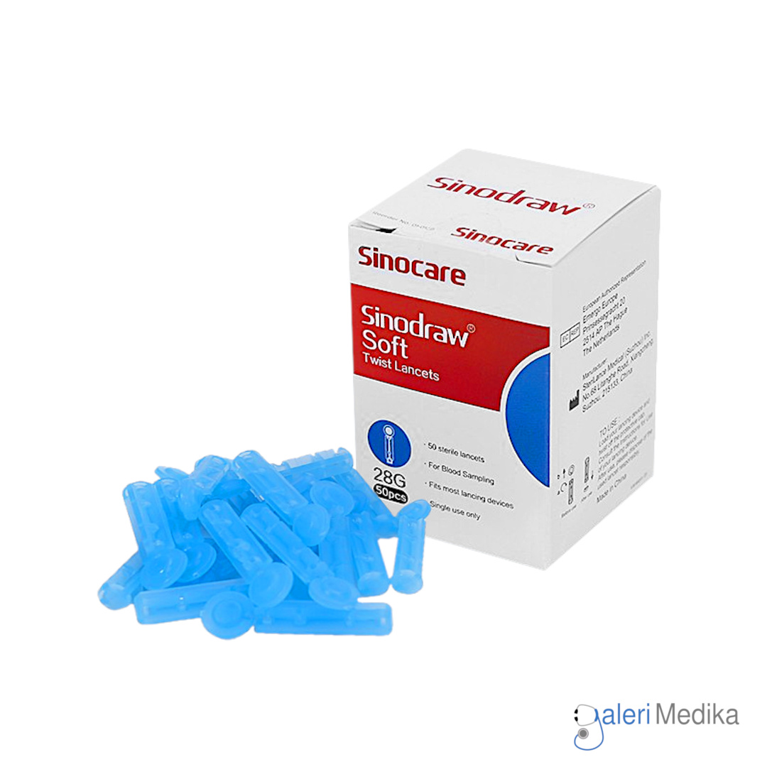 Sinocare Sinodraw Blood Lancet 28G Isi 50pcs