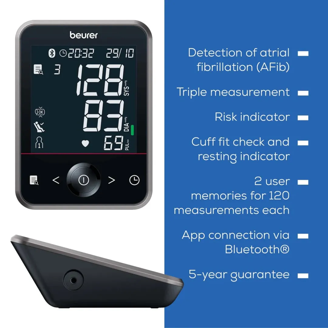 Tensimeter Digital Beurer BM64 PREMIUM + AFIB Detection XL Display & Bluetooth