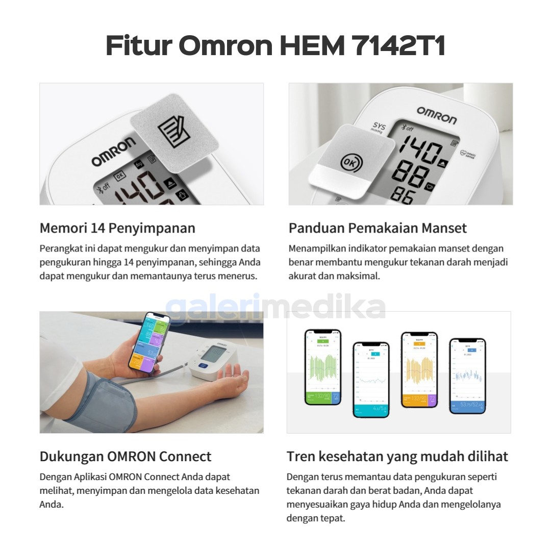 Tensimeter Digital Omron HEM-7142T1 Bluetooth