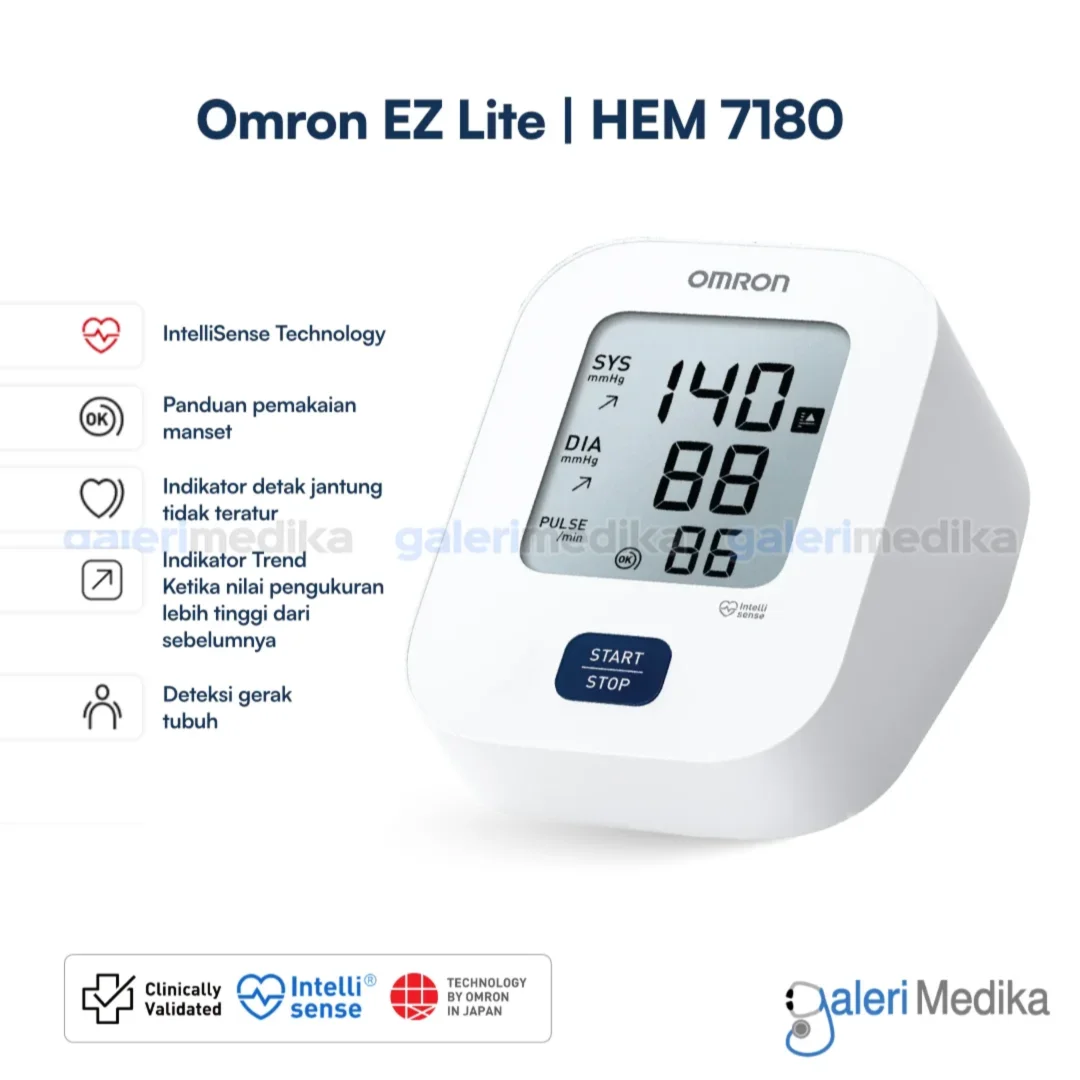 OMRON EZ Lite HEM-7180 Tensimeter Digital IntelliSense Technology Alat Ukur Tekanan Darah Otomatis OMRON EZ Lite HEM-7180 Tensimeter Digital IntelliSense Technology Alat Ukur Tekanan Darah Otomatis