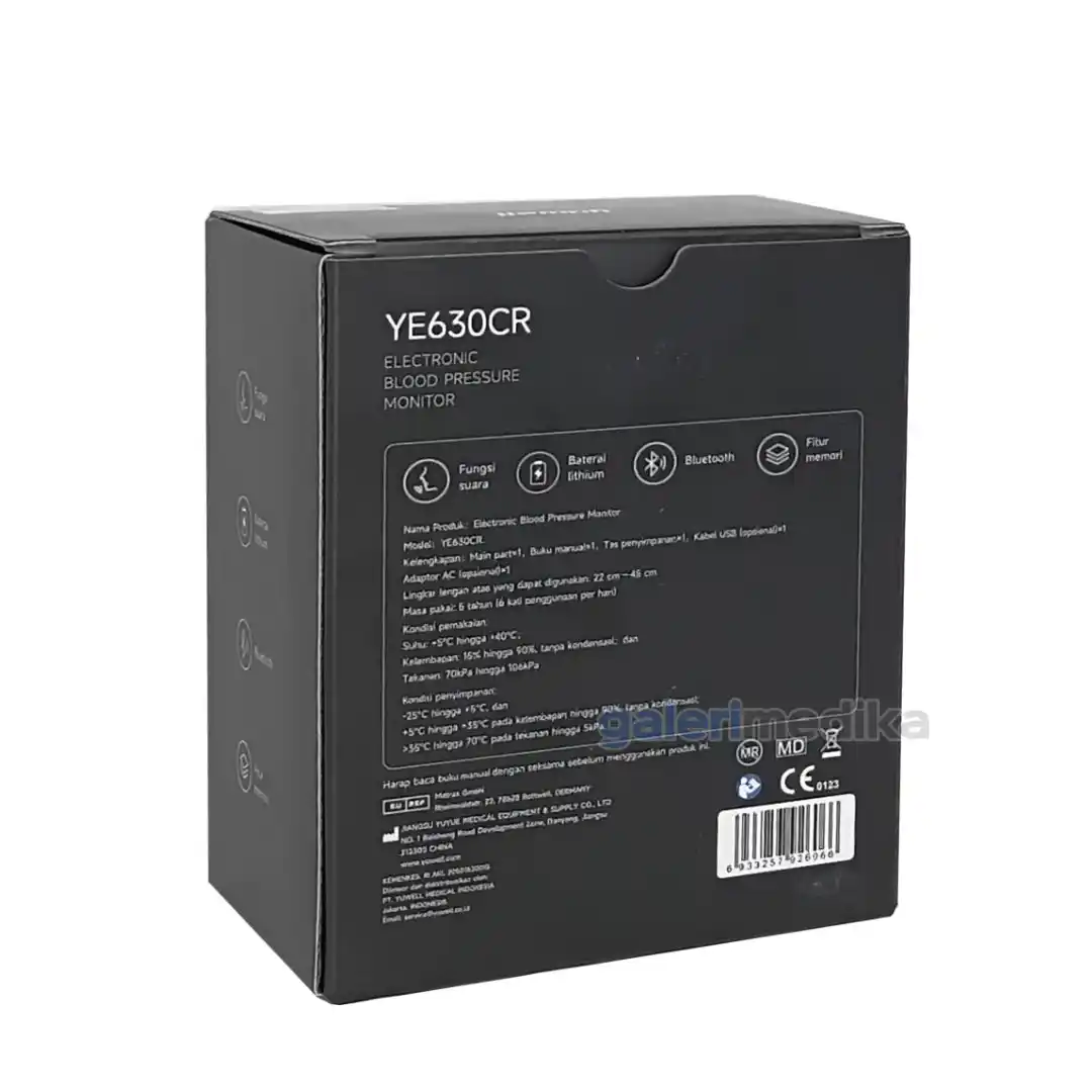 Yuwell YE630CR Tensimeter Digital Bluetooth + Voice Assist & Baterai Lithium