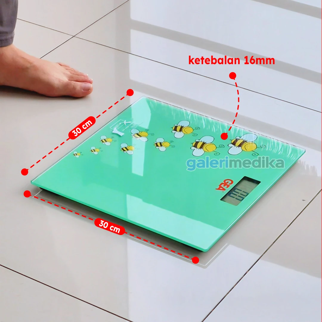 GEA Timbangan Badan Digital with LCD Tempered Glass Digital Personal Scale GS1620
