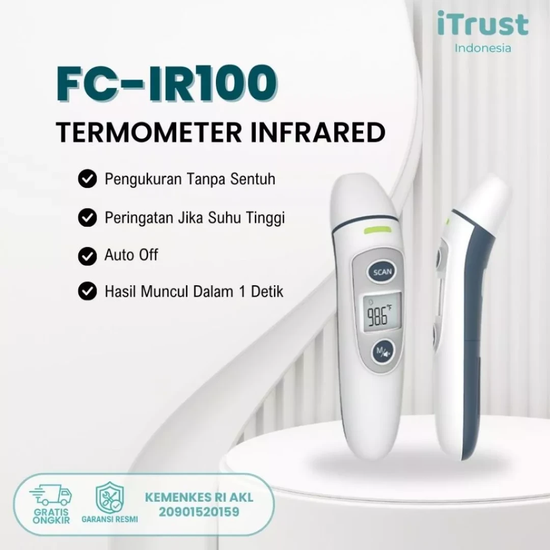 iTrust Termometer Digital 3in1 Telinga + Dahi + Objek LCD Display Indicator Alarm FC-IR100 iTrust Termometer Digital 3in1 Telinga + Dahi + Objek LCD Display Indicator Alarm FC-IR100