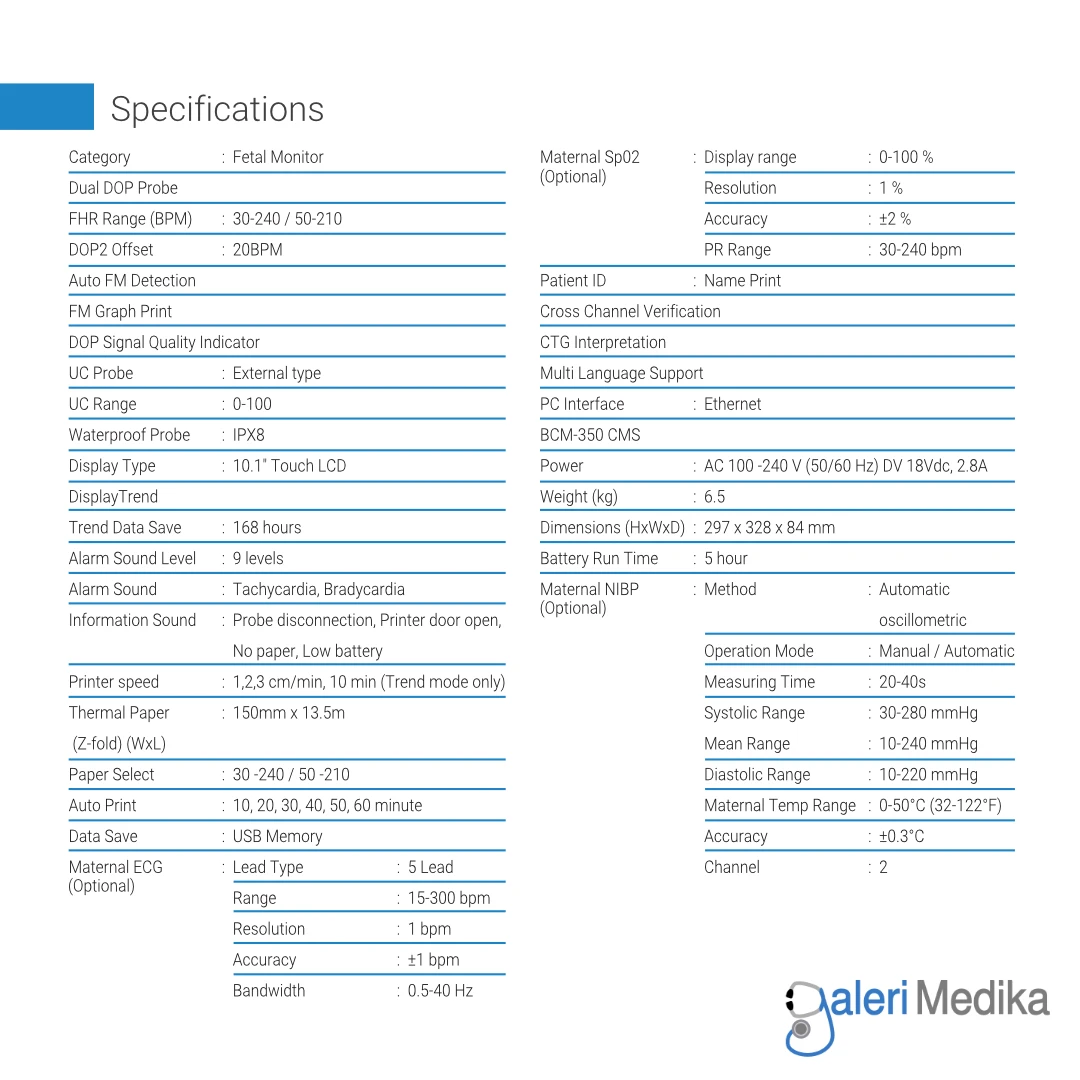 Fetal & Maternal Monitor BISTOS BT-380 LED Display 10.1" Touchscreen Multiparameter Fetal & Maternal Monitor BISTOS BT-380 LED Display 10.1" Touchscreen Multiparameter