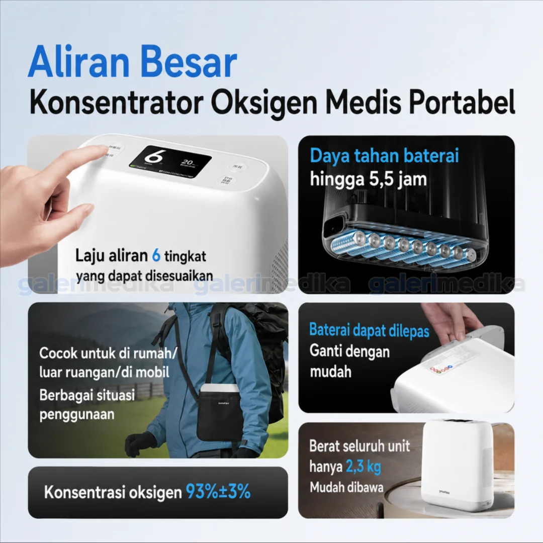 Yuwell Spirit 6 Portable Oxygen Concentrator For Travel Pulse Flow & Stable Oxygen Supply Yuwell Spirit 6 Portable Oxygen Concentrator For Travel Pulse Flow & Stable Oxygen Supply