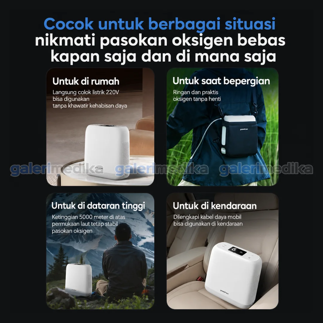 Yuwell Spirit 6 Portable Oxygen Concentrator For Travel Pulse Flow & Stable Oxygen Supply Yuwell Spirit 6 Portable Oxygen Concentrator For Travel Pulse Flow & Stable Oxygen Supply