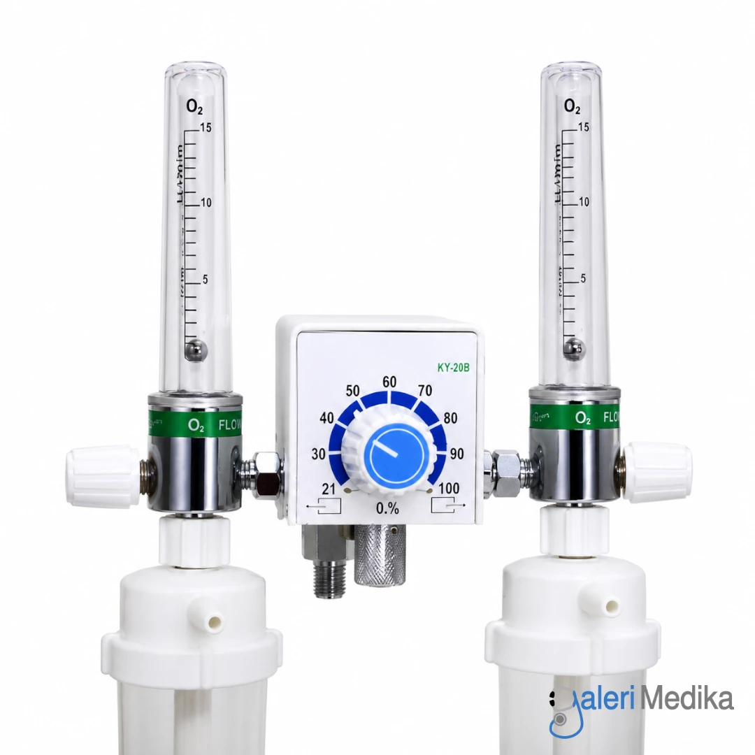Air/Oxygen Blender GEA KY20B Double Flowmeter Single Use