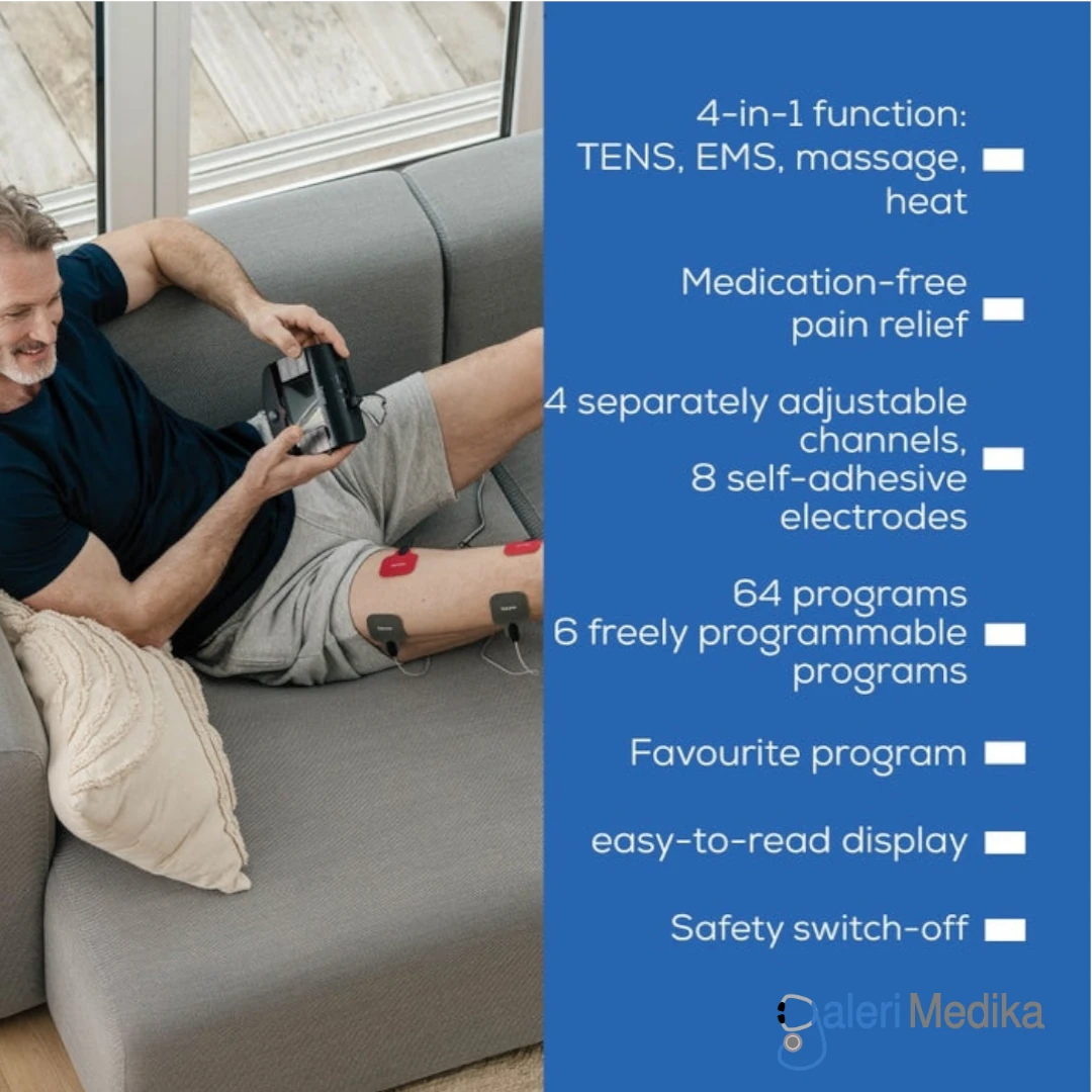 Alat Pijat Elektrik Beurer EM89 4in1 Function TENS EMS Massage & Heating Rechargeable