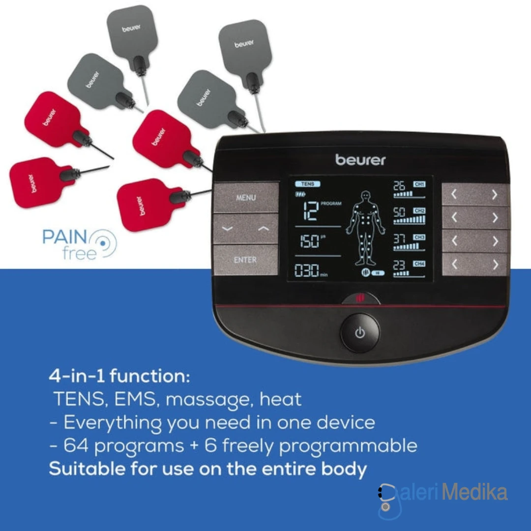Alat Pijat Elektrik Beurer EM89 4in1 Function TENS EMS Massage & Heating Rechargeable