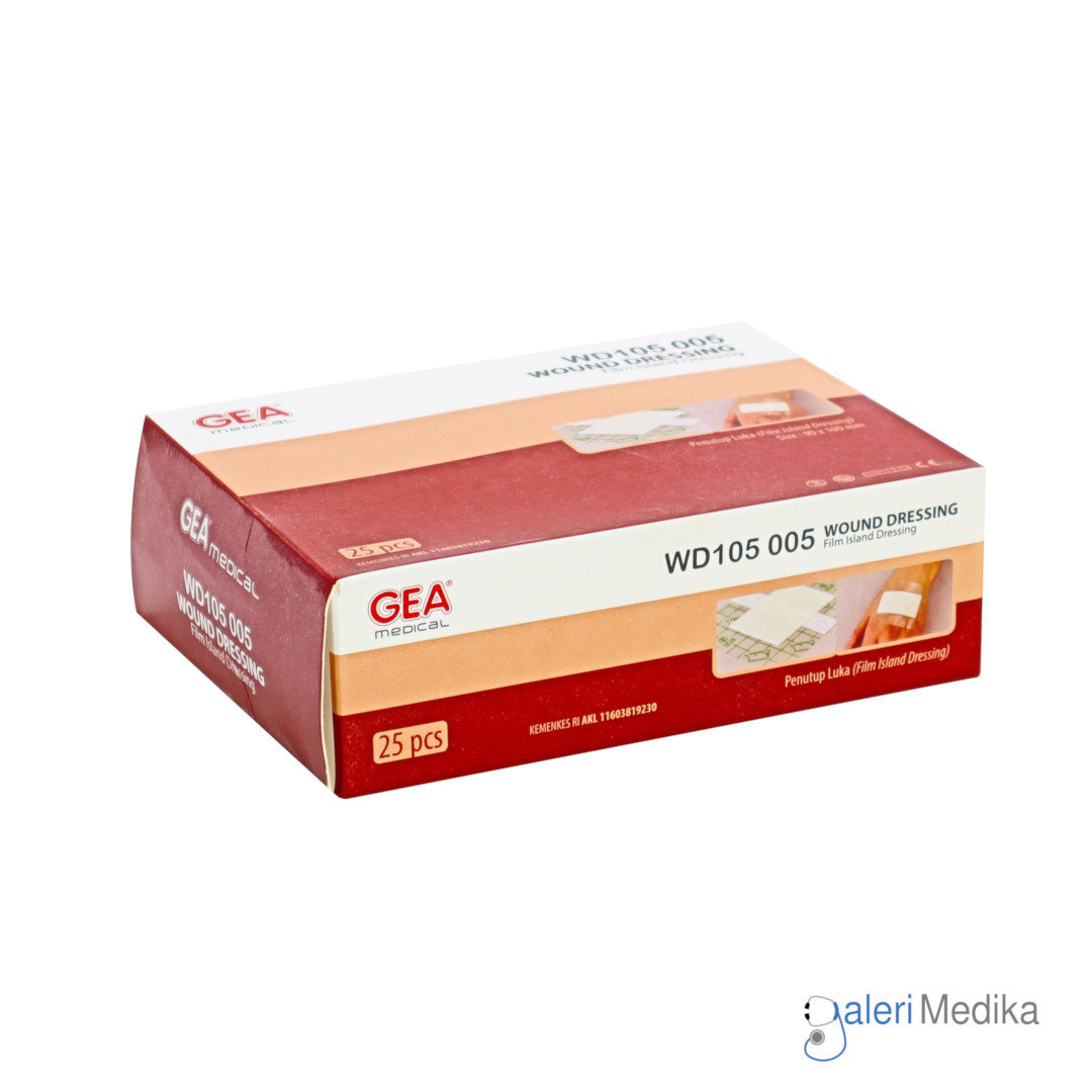 Wound Dressing WD105 005 GEA 90x100mm Plester Transparan Anti Air