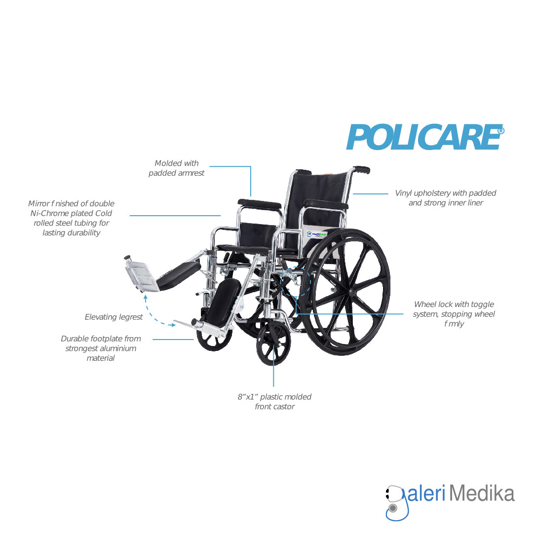 Medipro Policare Manual Wheelchair - Kursi Roda Manual