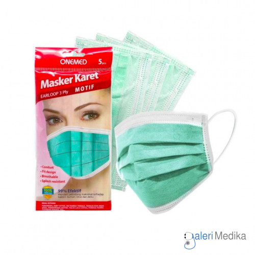 Onemed Masker 3Ply Earloop Isi 5pcs Onemed Masker 3Ply Earloop Isi 5pcs