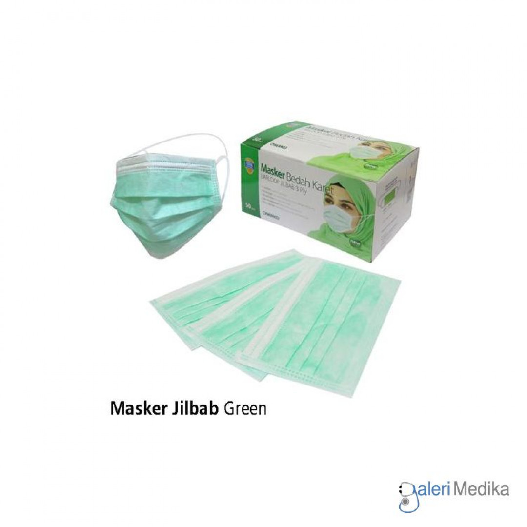 OneMed Masker Hijab / Masker Jilbab / Masker Bedah Karet - Isi 50