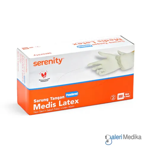 Serenity Sarung Tangan Latex Powdered Medical Gloves Isi 100pcs Serenity Sarung Tangan Latex Powdered Medical Gloves Isi 100pcs