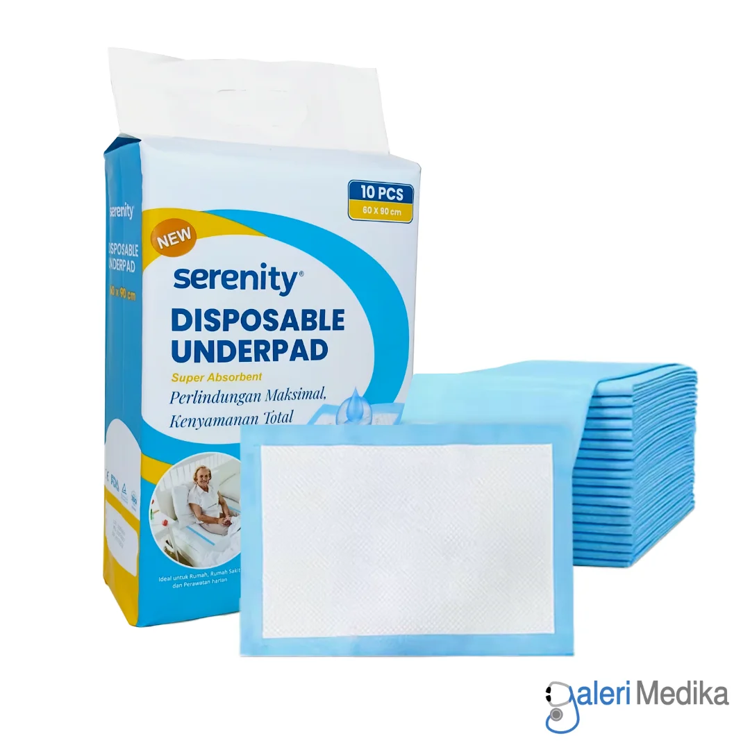 Serenity Underpad 60x90cm Perlak Anti Bocor Daya Serap Tinggi Isi 10pcs