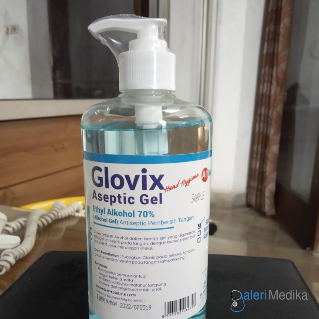 Aseptic Gel Glovix Isi 500 ml - Gel Antiseptic / Hand Sanitizer
