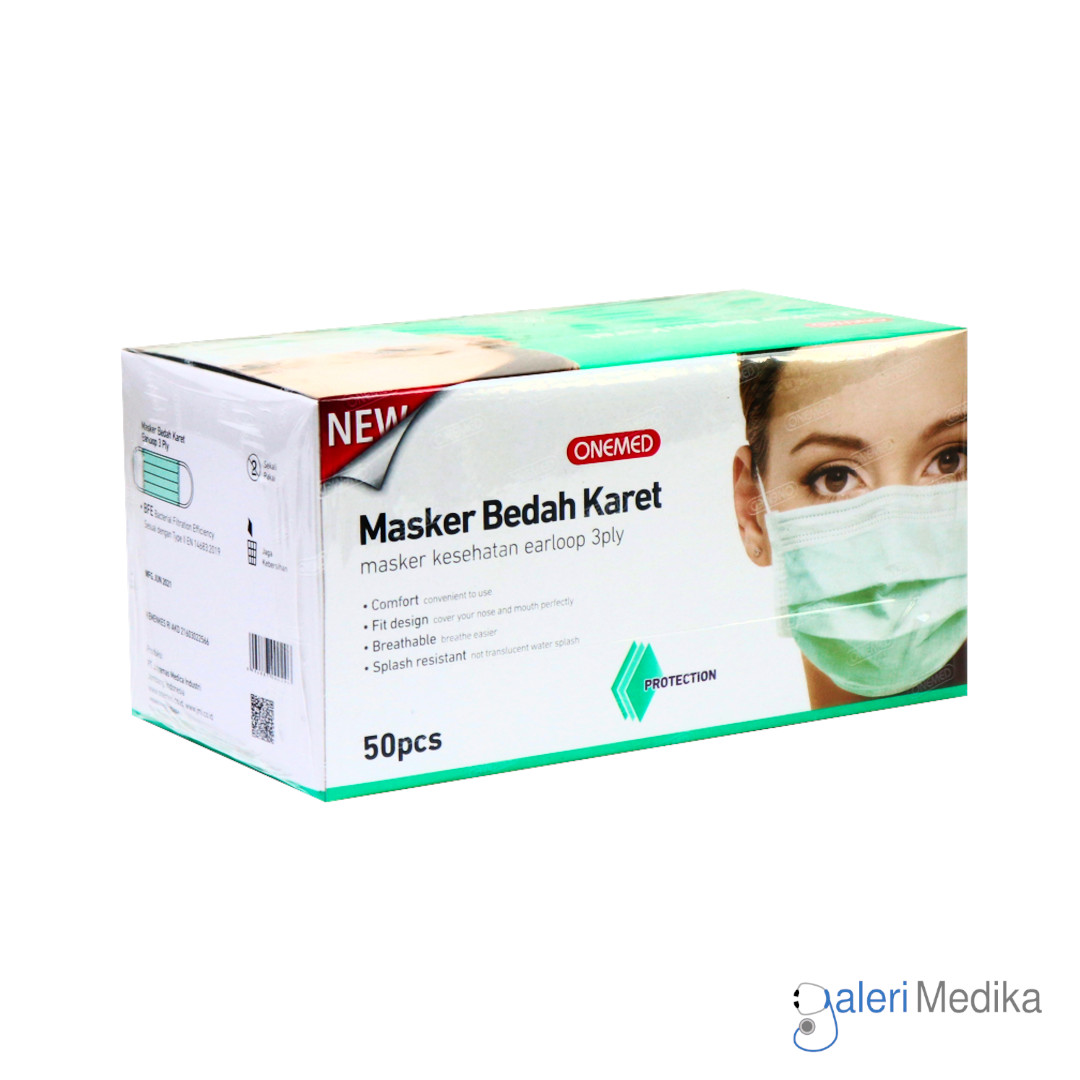 Onemed Masker Bedah Karet / Masker Earloop Box Isi 50 pcs