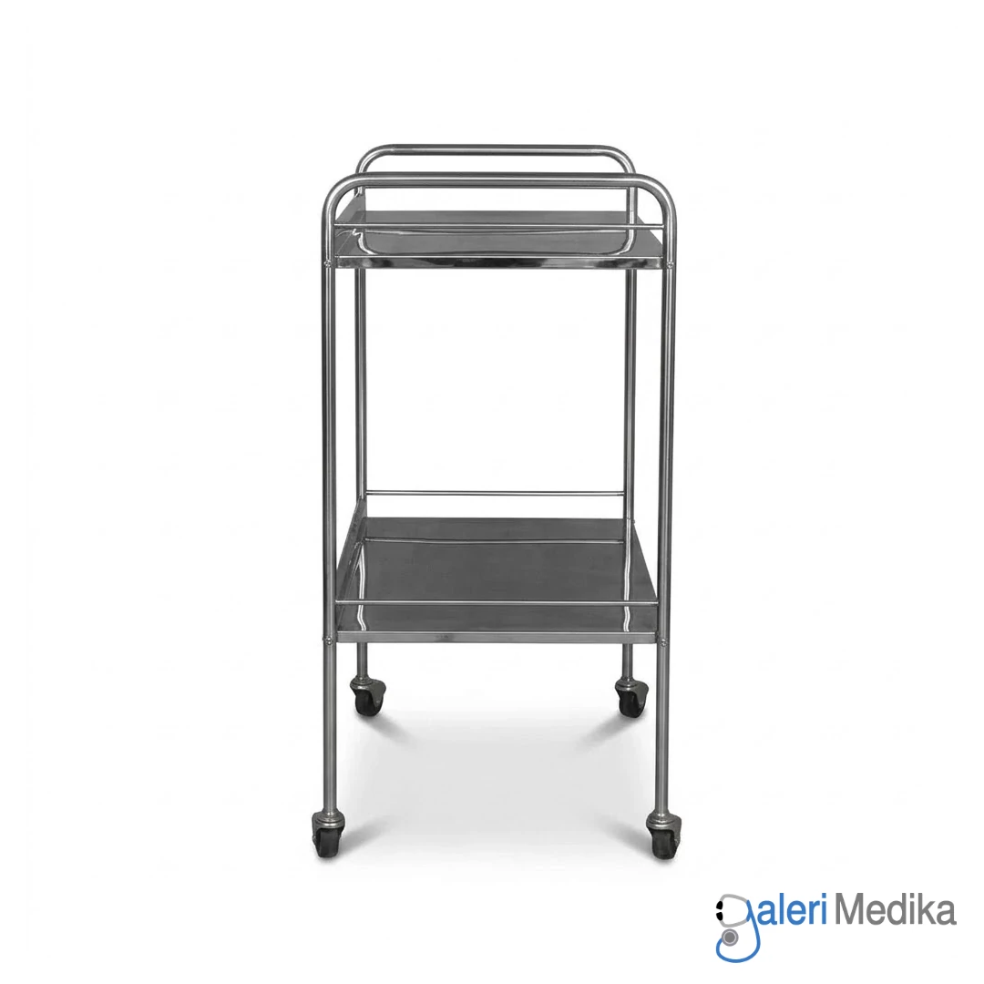 Troli Makan 2 Susun Stainless Steel Meja Instrument