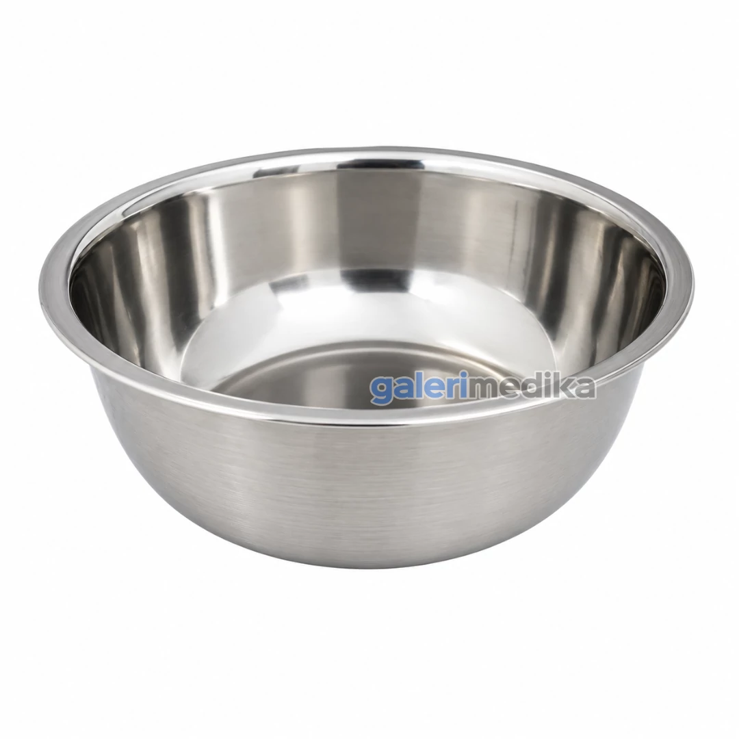 Baskom Stainless + Pengunci Tiang untuk Tiang Infus & Meja Instrumen