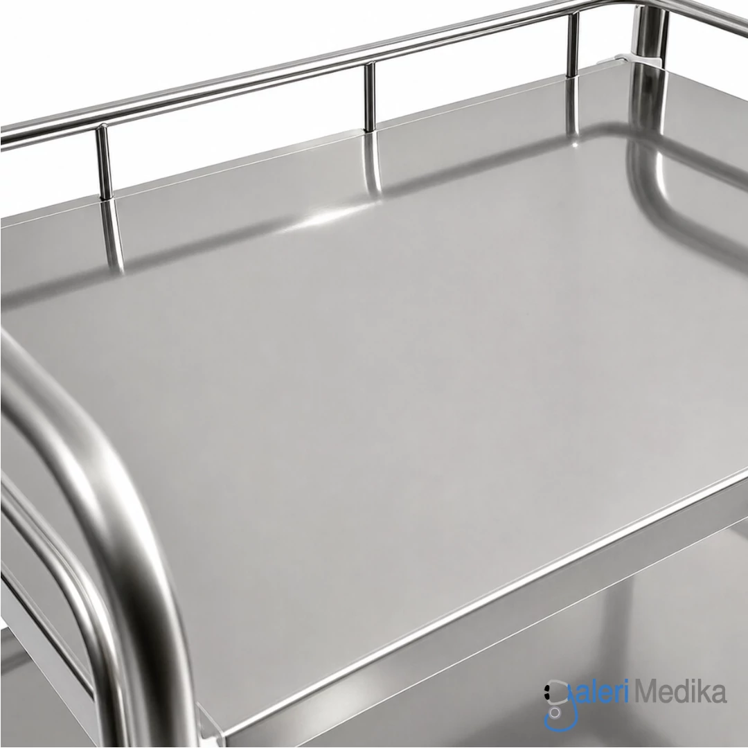SPIRIT Meja Instrument 3 Rak Stainless Steel Troli Medis SP-ST125 SPIRIT Meja Instrument 3 Rak Stainless Steel Troli Medis SP-ST125