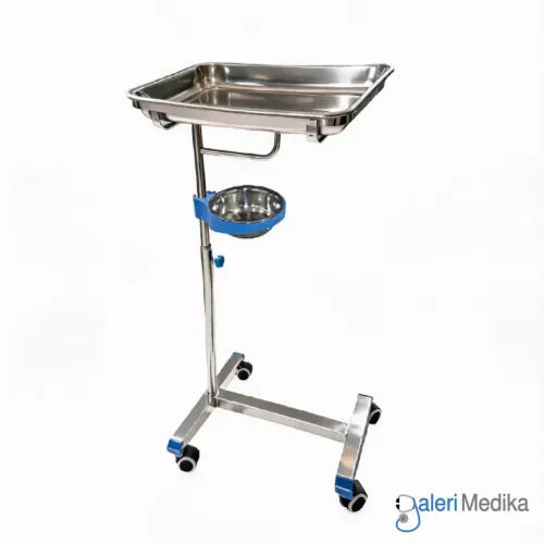 SPIRIT Meja Mayo Stainless Steel Mayo Table + Baskom SP-F16 SPIRIT Meja Mayo Stainless Steel Mayo Table + Baskom SP-F16