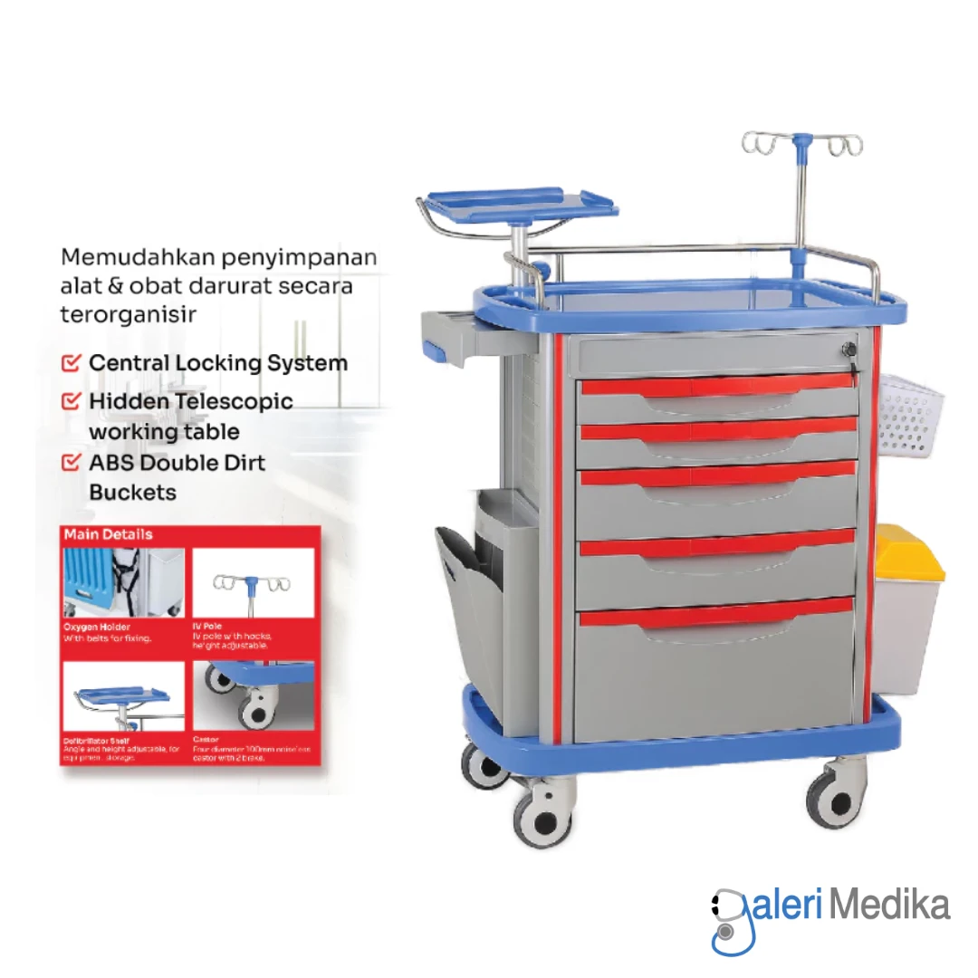 Emergency Trolley SPIRIT SP-ET500A Troli Medis Rumah Sakit Multifungsi Emergency Trolley SPIRIT SP-ET500A Troli Medis Rumah Sakit Multifungsi