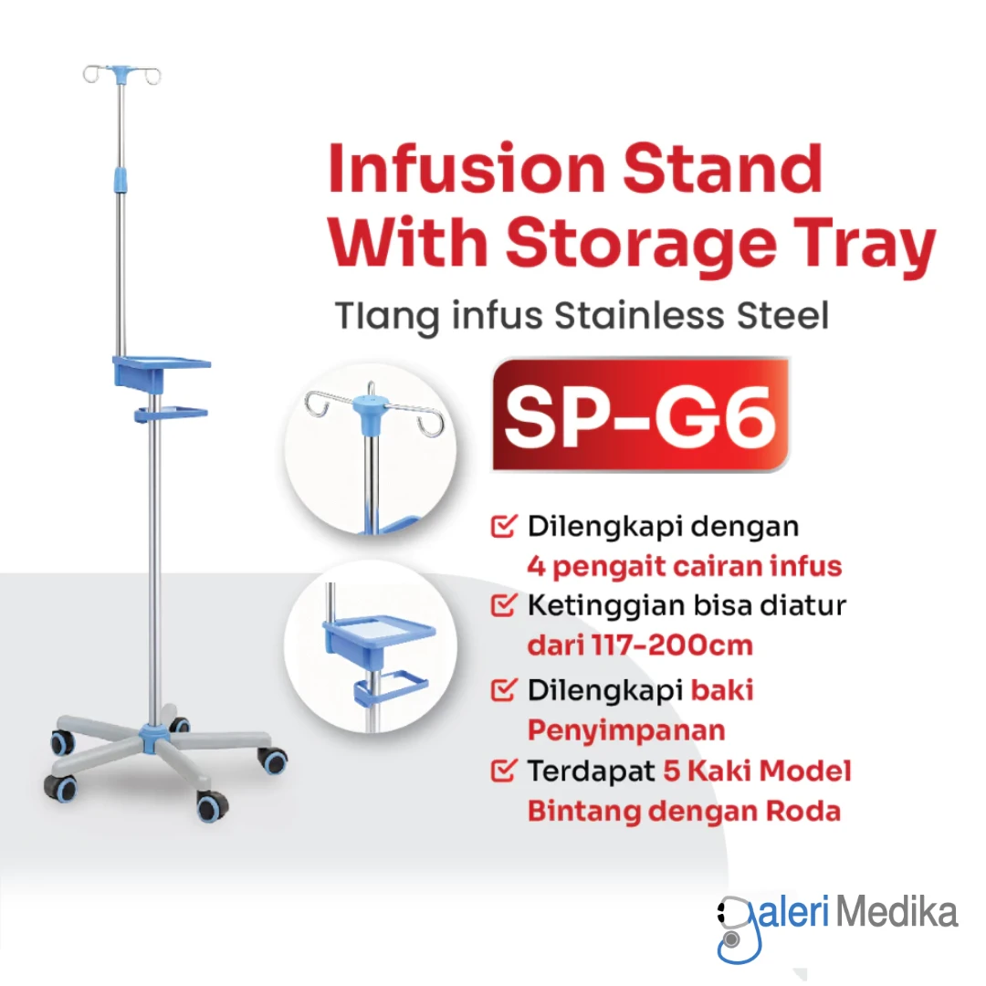 SPIRIT Tiang Infus Premium Stainless Steel IV Infusion Stand SP-G6
