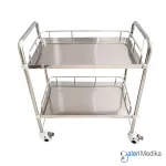 SPIRIT Meja Instrument 2 Rak Stainless steel Instrument Trolley SP-ST122