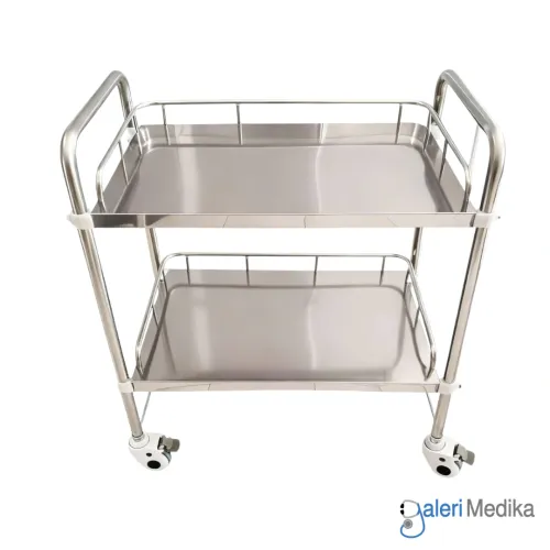 SPIRIT Meja Instrument 2 Rak Stainless steel Instrument Trolley SP-ST122