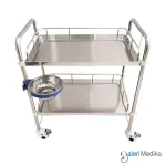 SPIRIT Meja Instrument 2 Rak + Baskom Stainless Steel SP-ST122