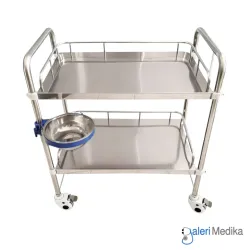 SPIRIT Meja Instrument 2 Rak + Baskom Stainless Steel SP-ST122 SPIRIT Meja Instrument 2 Rak + Baskom Stainless Steel SP-ST122