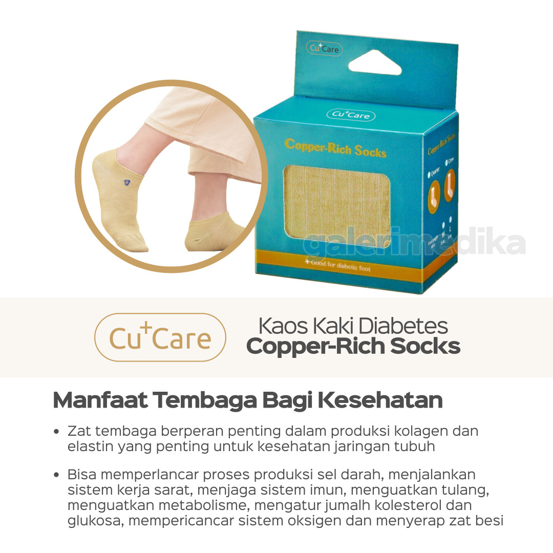 Kaos Kaki Diabetes Pria CuCare Crew Socks Anti Bakteria