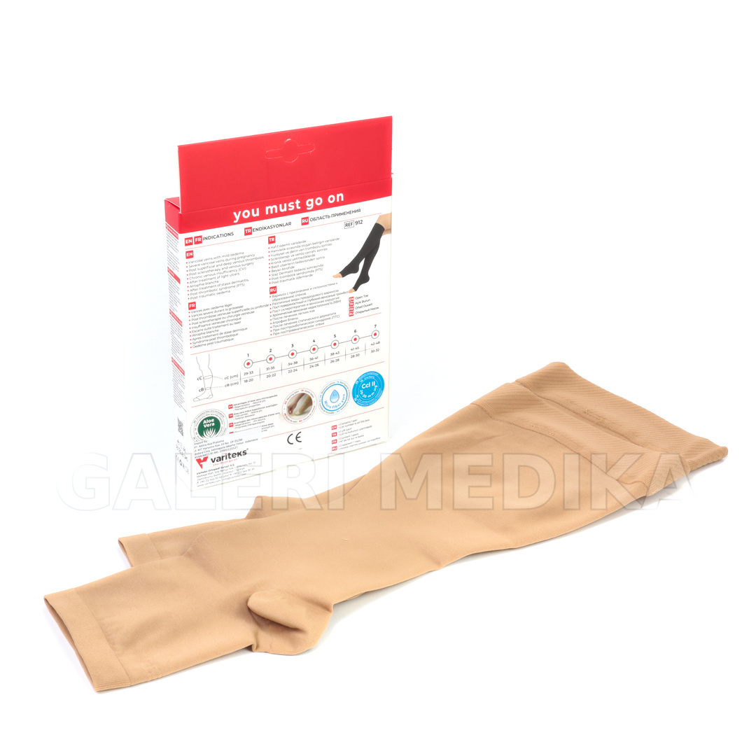 Variteks 912 Stocking varises Medium Compression - Knee High - Open Toe