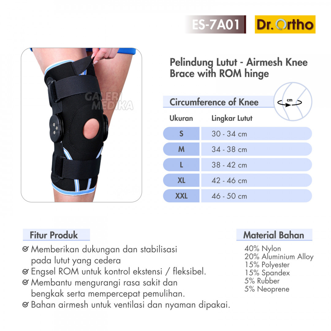 Dr. Ortho ES-7A01 Airmesh Knee Brace with ROM hinge
