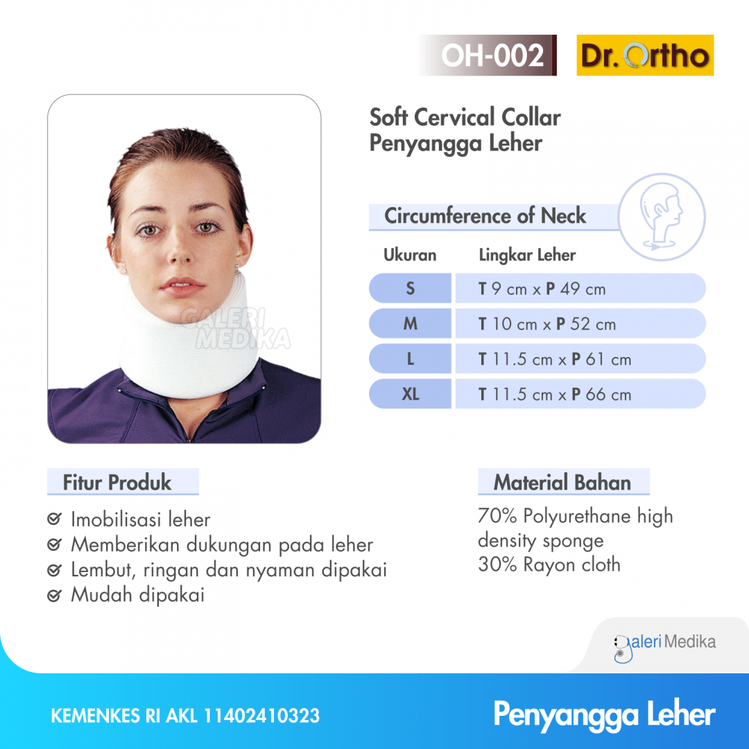 Dr. Ortho OH-002 Soft Cervical Collar- Penyangga Leher
