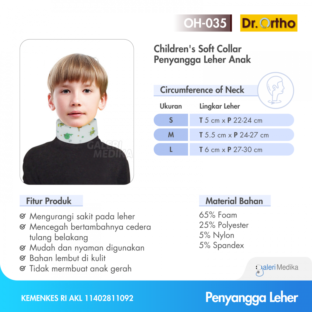 Dr. Ortho OH-035 Penyangga Leher Anak (Neck Collar Child)