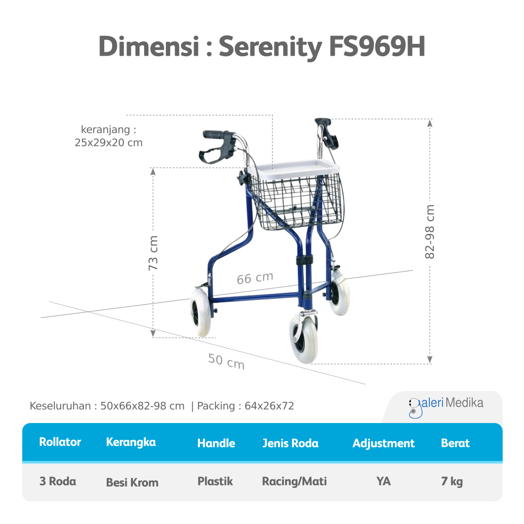 Serenity Walking Aid Rollator FS969H