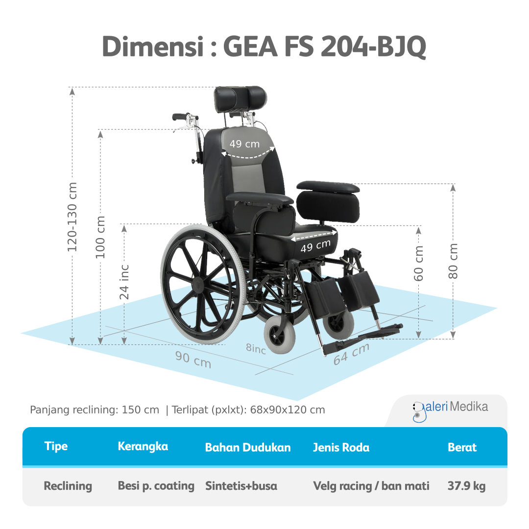 Kursi Roda GEA FS 204 BJQ / Reclining Wheelchair