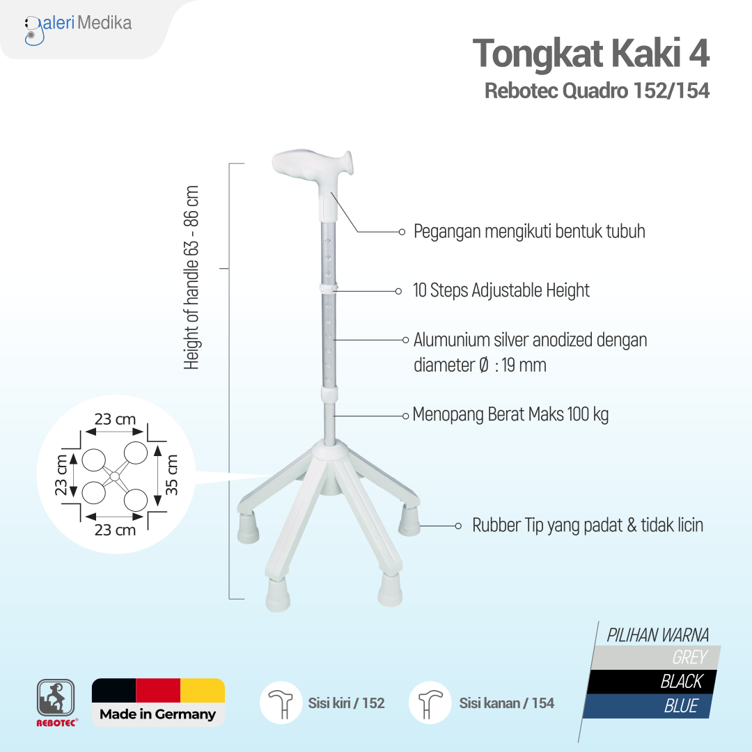 Tongkat Kaki 4 Rebotec Quadro Anat 154