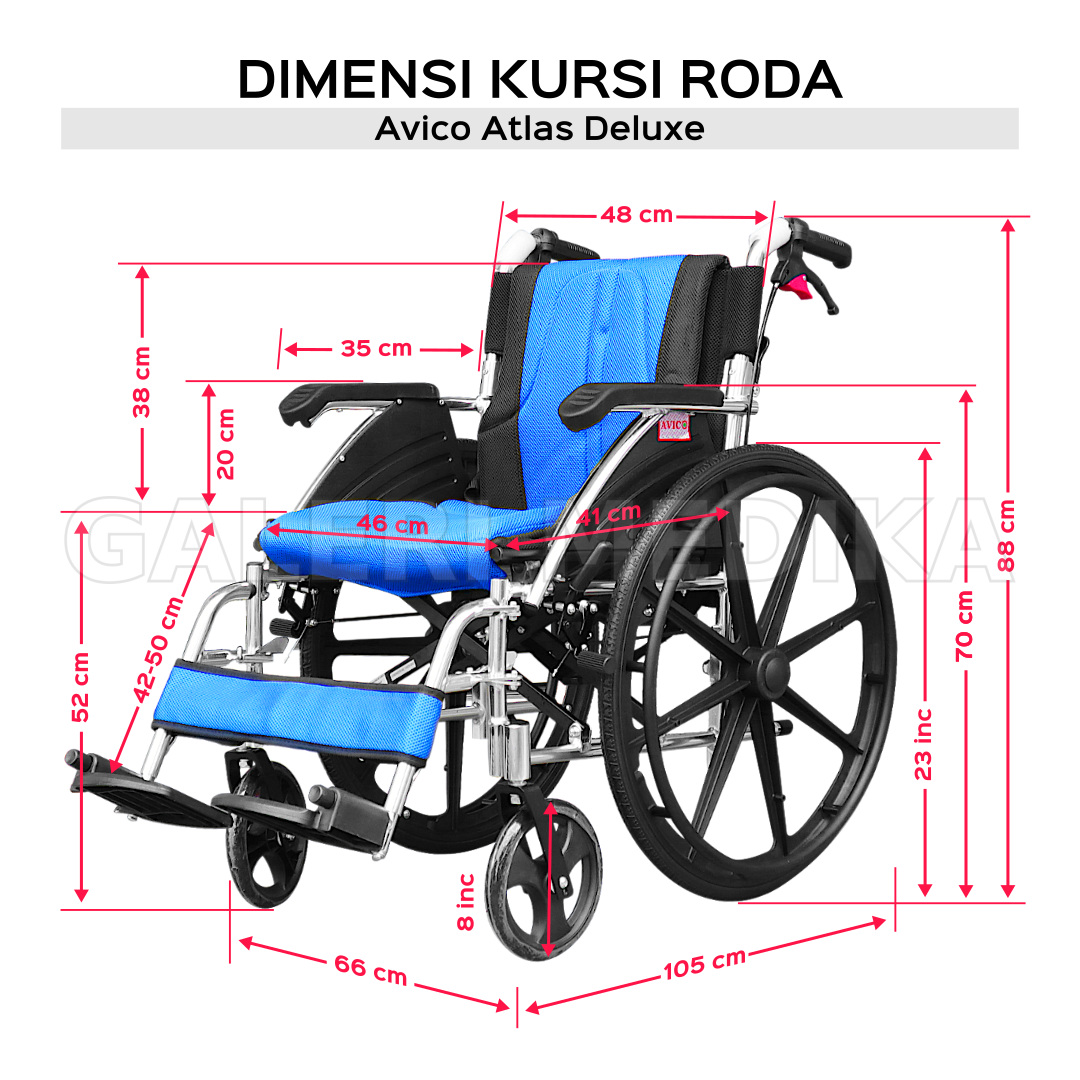 Kursi Roda Avico Atlas Deluxe - Kursi Roda Alumunium