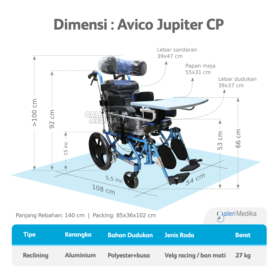 Kursi Roda Cerebral Palsy - Avico Jupiter CP