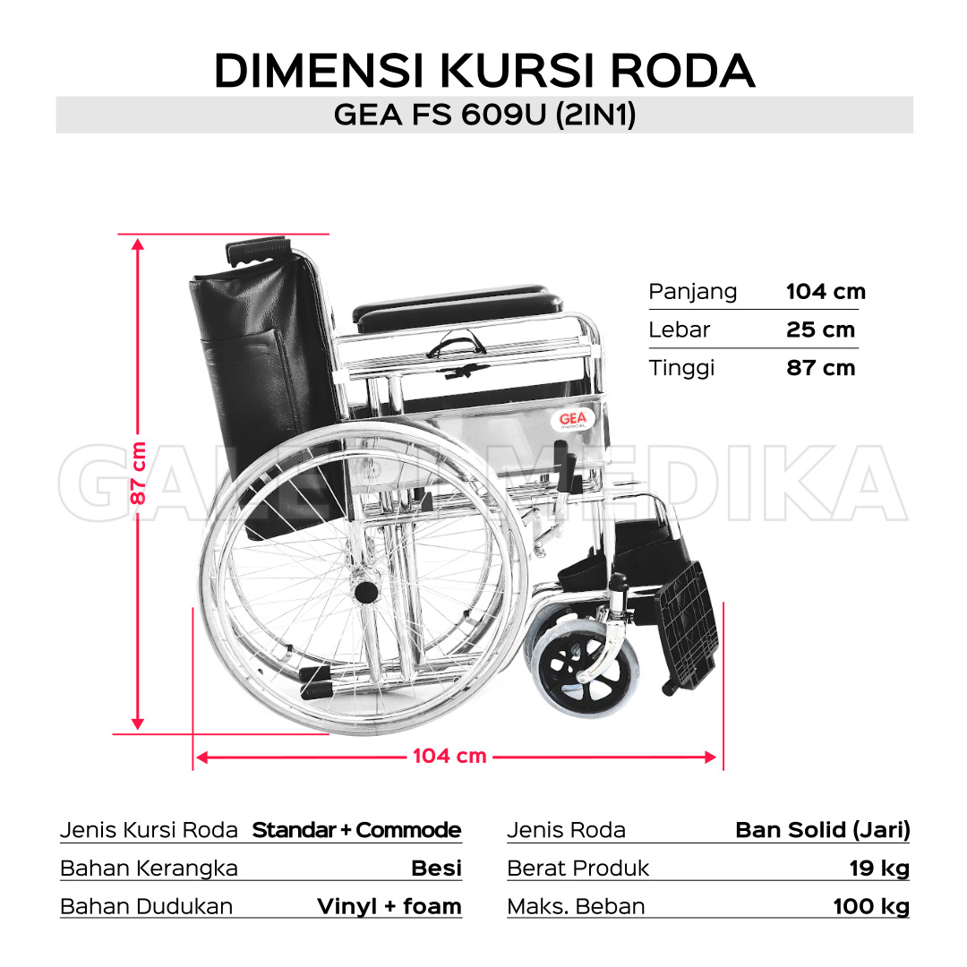 Kursi Roda GEA FS609 / Kursi Roda 2in1