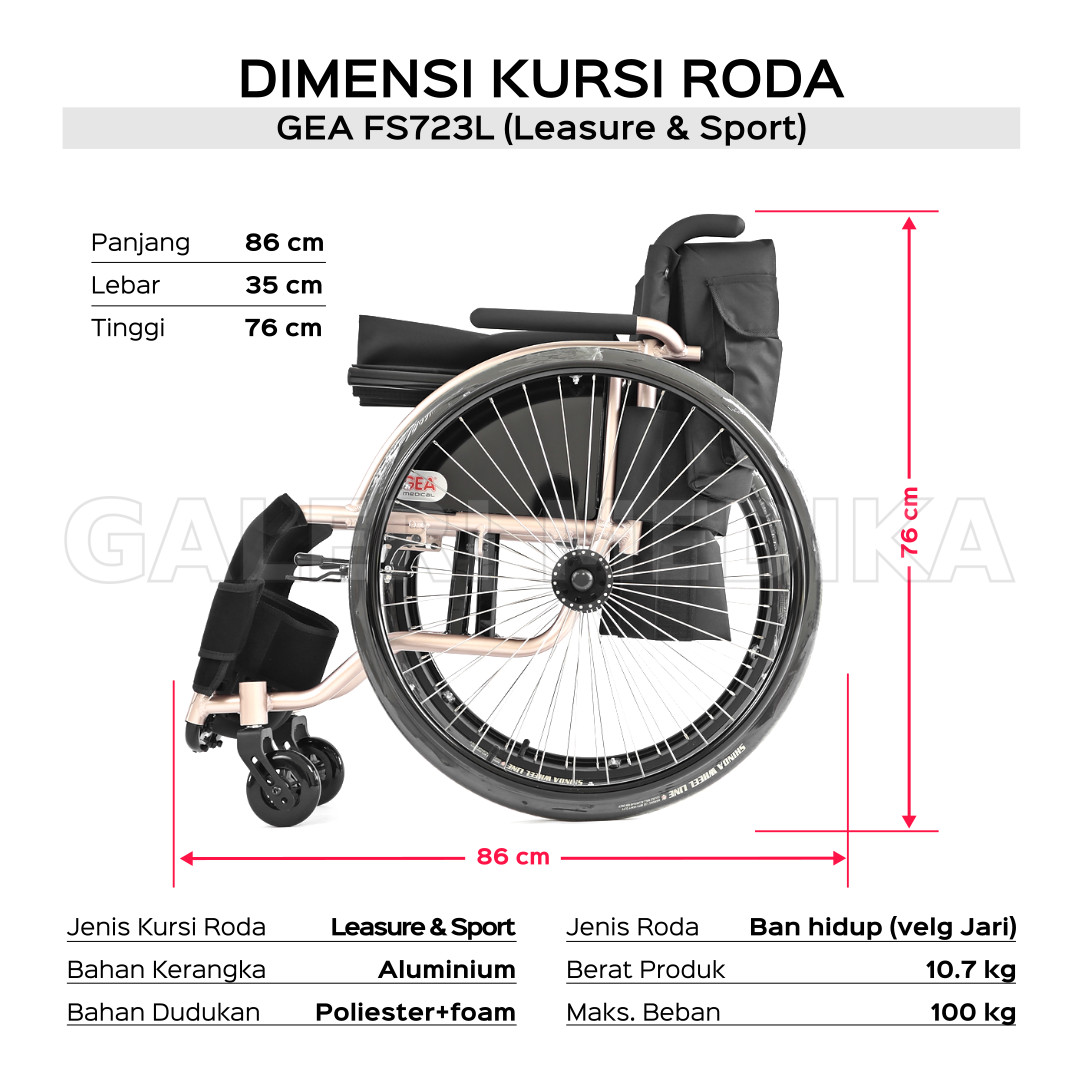 Kursi Roda Sport GEA FS 723 L Velg Jari