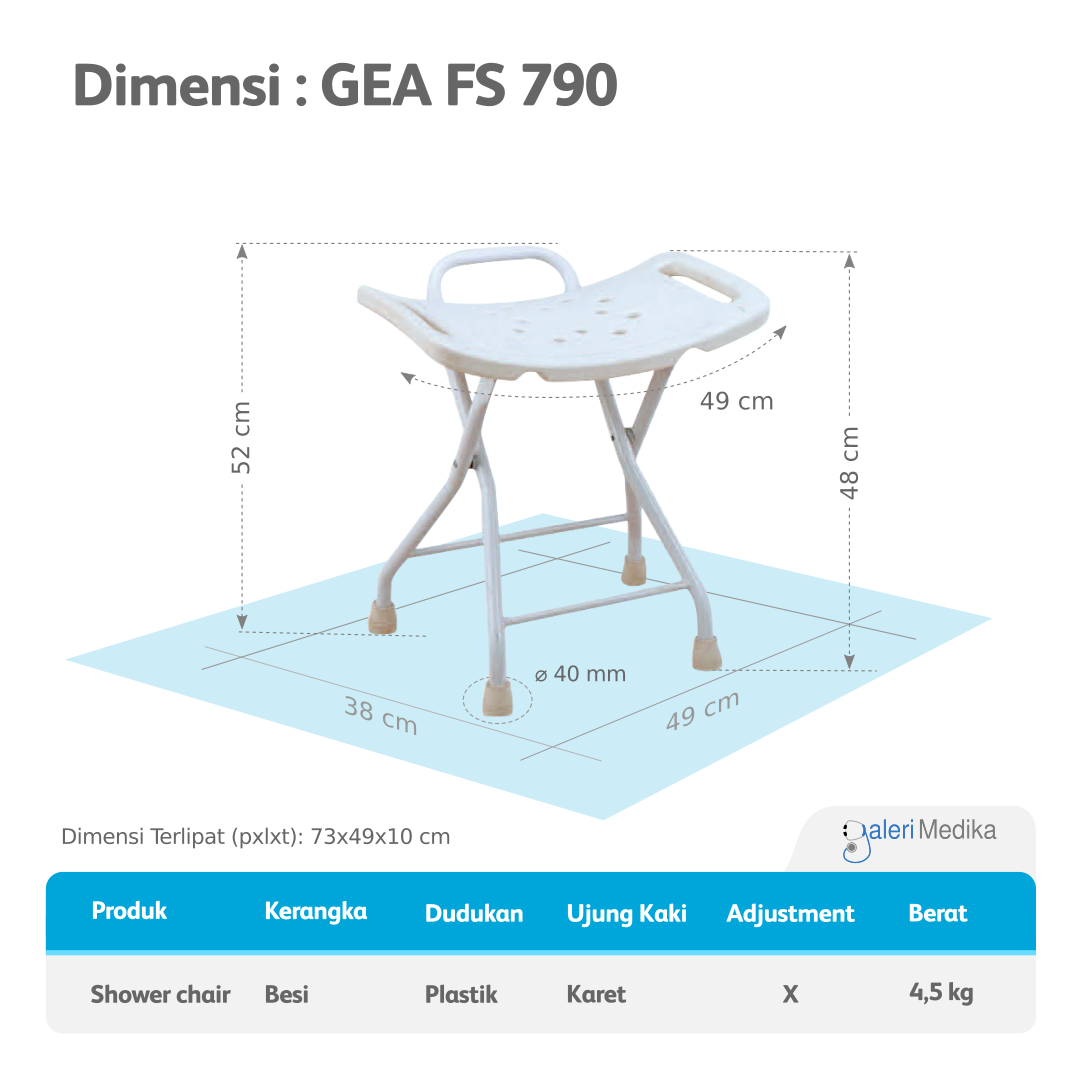 Shower Chair GEA FS790 - Bath Bench/Kursi Mandi